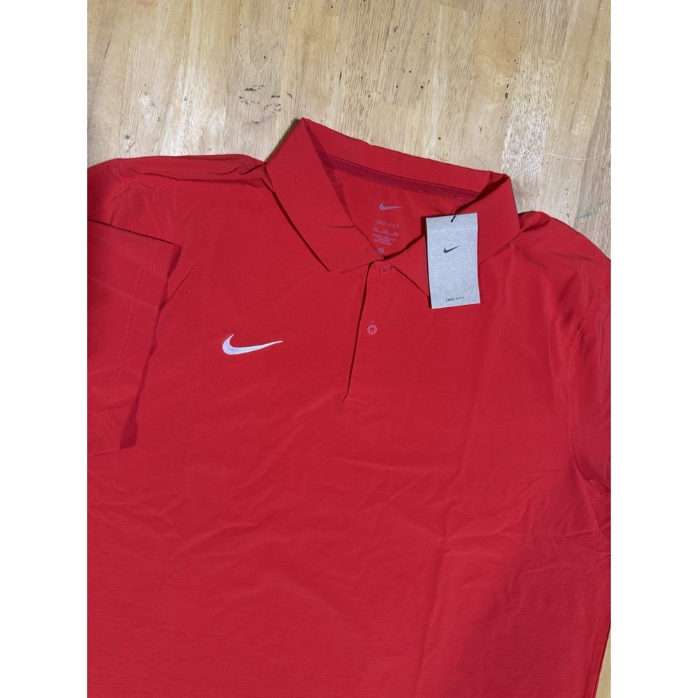 Nike Dri-FIT Coaches Sideline Polo Mens 3XL Red White Swoosh NWT FJ9554-657